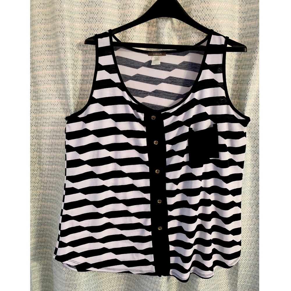 Black and White Striped Tank Top